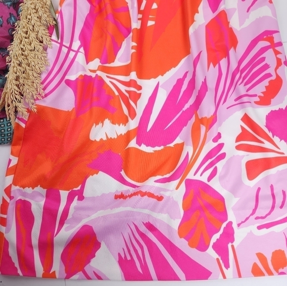 Gretchen Scott Designs Vibrant Pink and Orange Dress Sz S - Picture 6 of 11